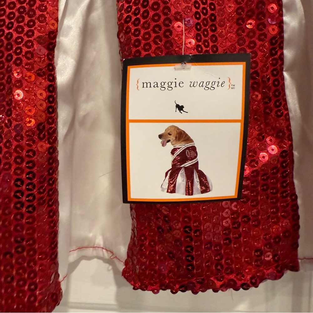 Maggie Waggy Sequin Cheerleader Dog Costume | XXL | New With Tags - Picture 2 of 10